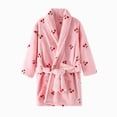 thumbnail image 1 of Gibobby Boys Girls Soft Coral Fleece Bathrobe,Warm Hooded Sleep Robe with Waist Belt,Cute Cartoon Design,for Toddlers Children 2-11Y,Daily Lounge Wear Kids Pajamas,Hot Pink,Size 10-11T, 1 of 4