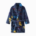thumbnail image 1 of Gibobby Boys Girls Soft Coral Fleece Bathrobe,Warm Hooded Sleep Robe with Waist Belt,Cute Cartoon Design,for Toddlers Children 2-11Y,Daily Lounge Wear Kids Pajamas,Blue,Size 5-6T, 1 of 9