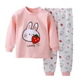 thumbnail image 1 of Gibobby Boys Girls Toddler Soft Pajamas Long-Sleeve Cartoon Print Cotton Snug-Fit Winter Warm 2-Piece Jammies, CuteBunny Giraffe Holiday Sleepwear,Red,4-5 Years, 1 of 3