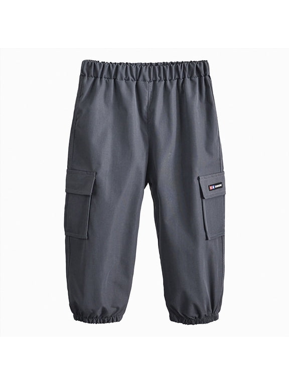 Boys Pants Little Boys Pants Cargo Joggers Pants 2T 3T 4T 5T 6T 7T Toddler Quick Dry Lightweight Hiking Pants Kids Toddler Pull On Pants(3-4 Years,Dark Gray)