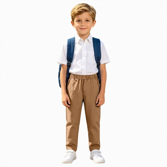 Gibobby Boys Pants Little Boys Pants Cargo Joggers Pants 2T 3T 4T 5T 6T 7T Toddler Quick Dry Lightweight Hiking Pants Kids Toddler Pull On Pants(4-5 Years,Khaki)