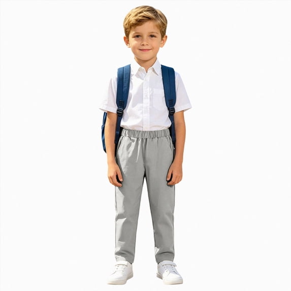 Gibobby Boys Pants Little Boys Pants Cargo Joggers Pants 2T 3T 4T 5T 6T 7T Toddler Quick Dry Lightweight Hiking Pants Kids Toddler Pull On Pants(4-5 Years,Light Gray)