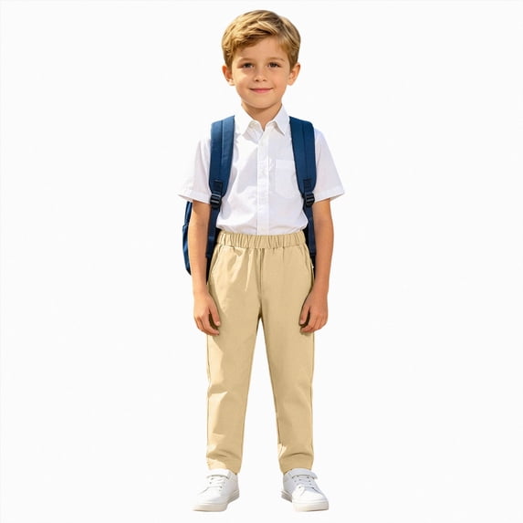 Gibobby Boys Pants Little Boys Pants Cargo Joggers Pants 2T 3T 4T 5T 6T 7T Toddler Quick Dry Lightweight Hiking Pants Kids Toddler Pull On Pants(6-7 Years,Beige)