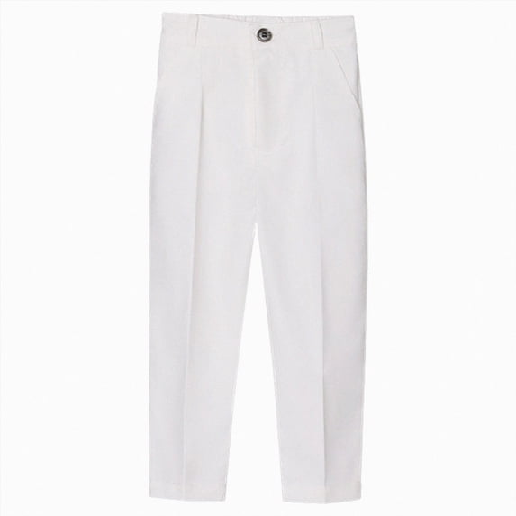 Gibobby Boys Pants Toddler Boys Pants Lightweight Trousers 12 Months 2T 3T 4T 5T Kids Winter Casual Solid Sweatpants With Drawstring Toddler Pull On Pants(3-4 Years,White)