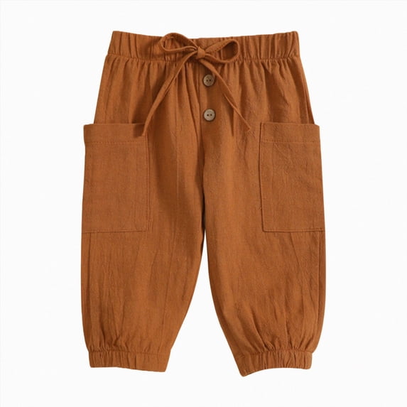 Gibobby Boys Pants Toddler Boys Straight-Leg Soft Pants 12 18Months 2T 3T 4T Lightweight Trousers With Side Pockets For Winter Fall Toddler Warm Sweatpants(2-3 Years,Brown)