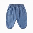 thumbnail image 1 of Gibobby Boys Pants Toddler Kids Little Boys Pant 2T 3T 4T 5T 6T Casual Schoolwear Drawstring Straight Leg Soft Pants With Pockets Boys Warm Casual Pants(3-6 Months,Blue), 1 of 7