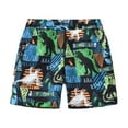thumbnail image 1 of Gibobby Boys' Quick-Dry Swim Trunks, Beach Board Shorts with Drawstring, Print Swimwear for Kids(Green,1-2 Years), 1 of 5