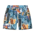thumbnail image 1 of Gibobby Boys' Quick-Dry Swim Trunks, Beach Board Shorts with Drawstring, Print Swimwear for Kids(Grey,4-5 Years), 1 of 5
