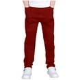 thumbnail image 1 of Gibobby Boys Flare Jeans Crossover Waisted Wide Leg Jeans Denim Pants for Kids(Wine,9-10 Years), 1 of 5