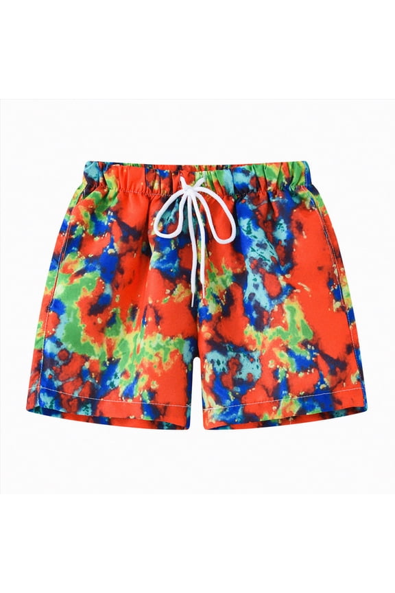 Boys/Toddler Boy Beach Shorts Kids Swimming Trunks with Mesh Lining Toddler Board Shorts Quick Dry Funny Printed Shorts for(4-5 Years,B)