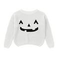 thumbnail image 1 of Gibobby Boys and Girls' Uniform Cotton Crew-Neck Sweaters Long Sleeve Pullover Knit Sweater,White,3-4 Years, 1 of 7