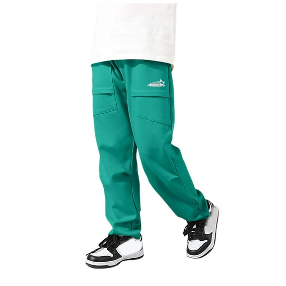 Gibobby Boys and Toddlers' Pull-On Pant Boys Uniform Pants Boys Cotton Pull-on Pants with Drawstring(Green,5-6 Years)