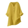 thumbnail image 1 of Gibobby Button Up Shirts for Women Long Sleeve Collared Blouse Business Casual Tops(Yellow,S), 1 of 5