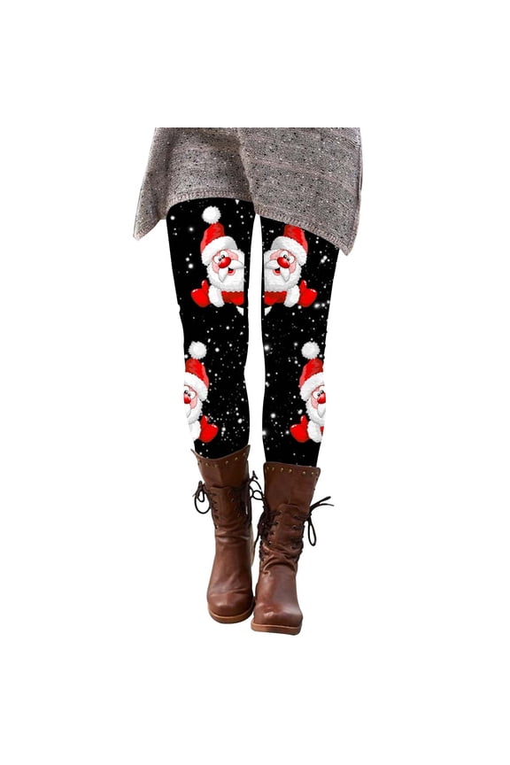 Color cosplayer Chrismas Leggings for Women Printed Pants Workout Leggings High Waisted Yoga Pants Fitness Outfits(S,White)