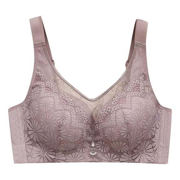 Gibobby Comfortable Seamless Full Coverage Bra for Women Wireless Bras with Soft Support Regular and Plus Size[Purple,42]