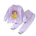 thumbnail image 1 of Gibobby Cotton Long-Sleeve 2-Piece Pajama Set for Baby, Toddler, Boy and Girl, Soft Winter Sleepwear,Light Purple,3-6 Months, 1 of 3