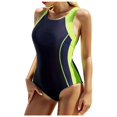 thumbnail image 1 of Gibobby Crisscross Back Athletic One Piece Swimsuit for Women with Tummy Control(Yellow,XL), 1 of 5