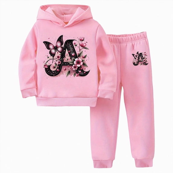 Gibobby Girl Outfits Kids Girl's Autumn Winter Solid Striped Long Sleeve Tops Flared Pants Set Girls Clothes(2-3 Years,Black)