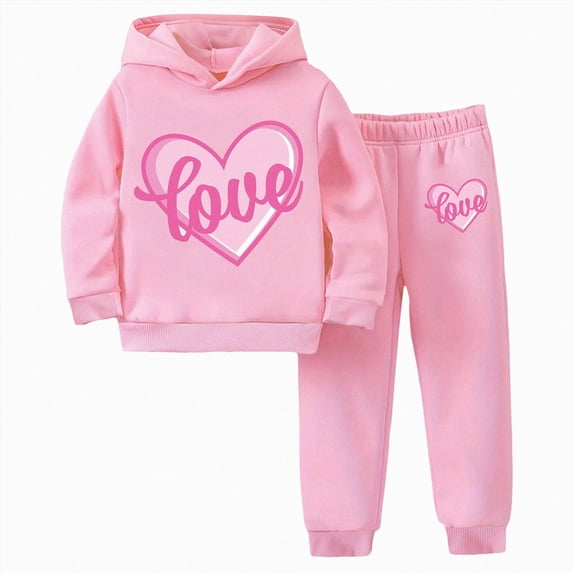 Gibobby Girl Outfits Kids Girl's Autumn Winter Solid Striped Long Sleeve Tops Flared Pants Set Girls Clothes(3-4 Years,Pink)