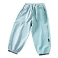 thumbnail image 1 of Gibobby Girl's Lightweight Drawstring Sweatpants Jogger Pants with Pockets, Soft Cotton Jogging Pants,Light Blue,8-9 Years, 1 of 3