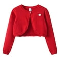 thumbnail image 1 of Gibobby Girls Cardigan Sweater Button Long Sleeve Uniform Crewneck Knit Solid Sweaters Tops,Red,7-8 Years, 1 of 5