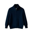 thumbnail image 1 of Gibobby Girls' Cardigans Sweater Uniforms Cotton Long Sleeve Lightweight Outerwear,Navy,8-9 Years, 1 of 5