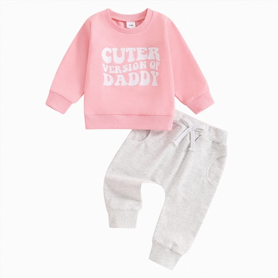 Gibobby Girls Clothes 3T Girls 2PCS Fall Winter Outfits Set Toddler Girls Long Sleeve Top Pants Set(18-24 Months,Pink)