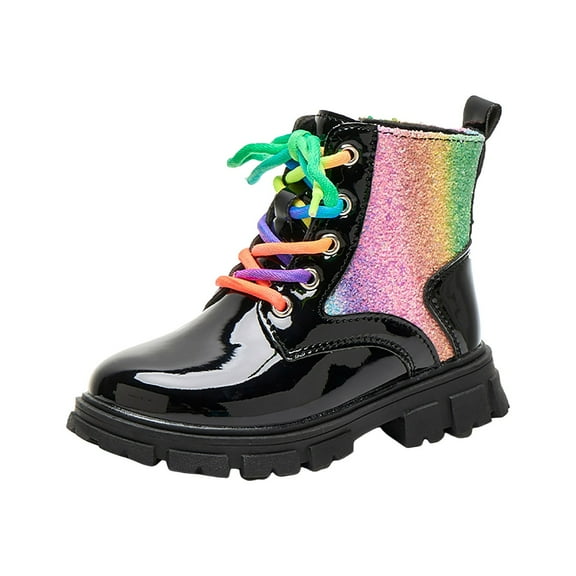 Gibobby Girls Cowgirl Boots Unisex-Child Mid Calf Toddler Cowboy Boots Little Kids Western Boots Round Toe All Seasons Shoes,Black,3-3.5 Y