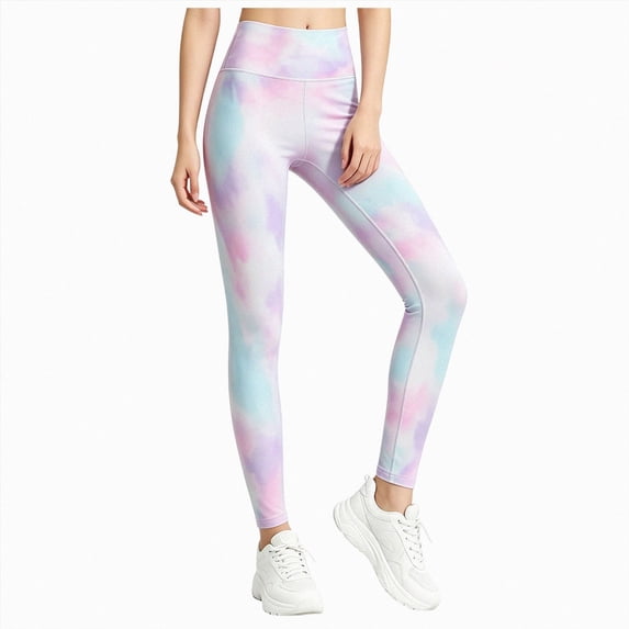 Gibobby Girls High Waist Yoga Pants Athletic Leggings Printed Kids Toddler Girls 2T 3T 4T 5T 6T Dance Running Yoga Pants Stretchy Workout Active Tights Girls Athletic Pants,Light Purple,Size 3-4T