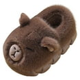 thumbnail image 1 of Gibobby Girls House Slippers Kids Plush House Shoes Boys Warm Cartoon Slippers Cute Animal Winter Indoor Shoes(Coffee,8-9 Years), 1 of 9