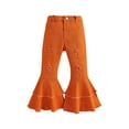 thumbnail image 1 of Gibobby Girls' Logo Sweatpants, Fleece Joggers with Ribbed Cuffs and Functional Side Pockets,Orange,2-3 Years, 1 of 8