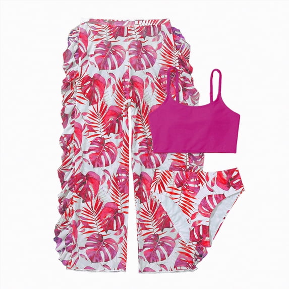 Gibobby Girls One Piece Swimsuits Summer UPF 50+ Quick Dry 2T 3T 4T 5T 6T Beach Bathing Suit Cross Shoulder Strap Swimwear(13-14 Years,Red)