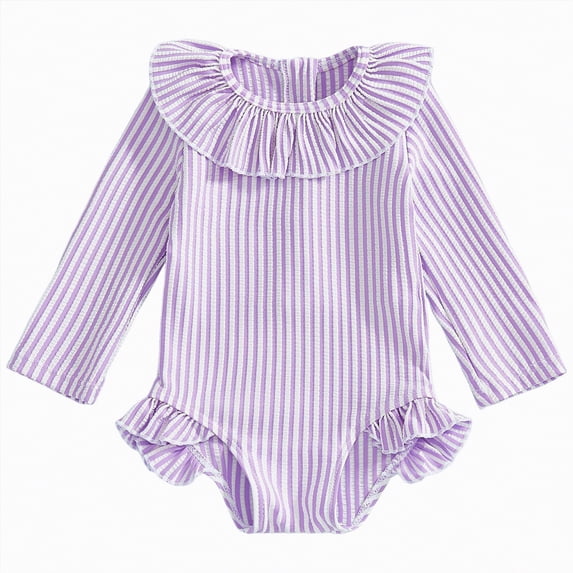 Gibobby Girls One Piece Swimsuits Summer UPF 50+ Quick Dry 2T 3T 4T 5T 6T Beach Bathing Suit Cross Shoulder Strap Swimwear(18-24 Months,Purple)