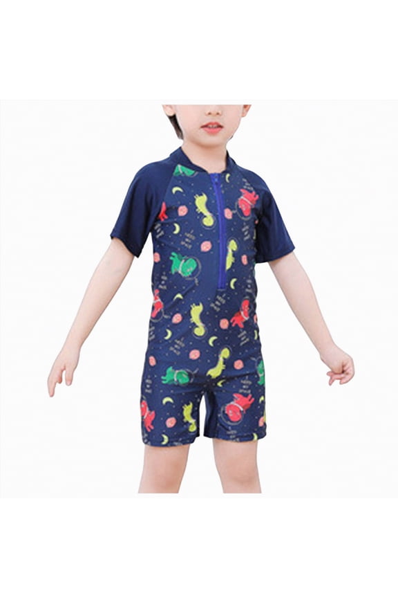 Girls One Piece Swimsuits Summer UPF 50+ Quick Dry 2T 3T 4T 5T 6T Beach Bathing Suit Cross Shoulder Strap Swimwear(3-4 Years,Dark Blue)