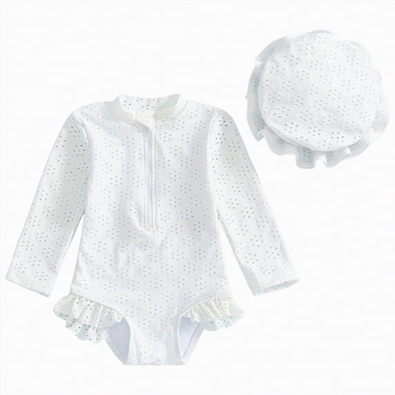 Gibobby Girls One Piece Swimsuits Summer UPF 50+ Quick Dry 2T 3T 4T 5T 6T Beach Bathing Suit Cross Shoulder Strap Swimwear(3-6 Months,White)