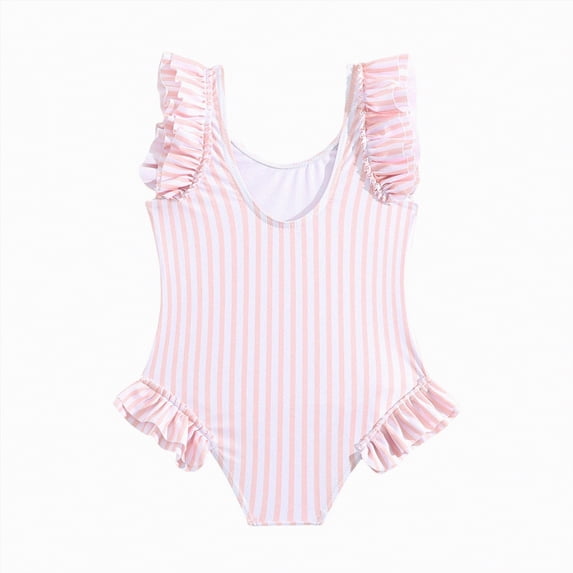 Gibobby Girls One Piece Swimsuits Summer UPF 50+ Quick Dry 2T 3T 4T 5T 6T Beach Bathing Suit Cross Shoulder Strap Swimwear(3 Years,Pink)