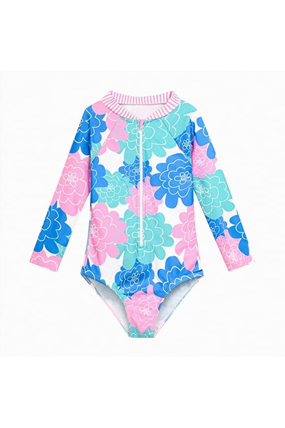 Girls One Piece Swimsuits Summer UPF 50+ Quick Dry 2T 3T 4T 5T 6T Beach Bathing Suit Cross Shoulder Strap Swimwear(4-5 Years,Pink)