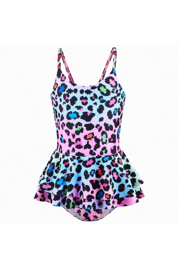 Girls One Piece Swimsuits Summer UPF 50+ Quick Dry 2T 3T 4T 5T 6T Beach Bathing Suit Cross Shoulder Strap Swimwear(5-6 Years,Pink)