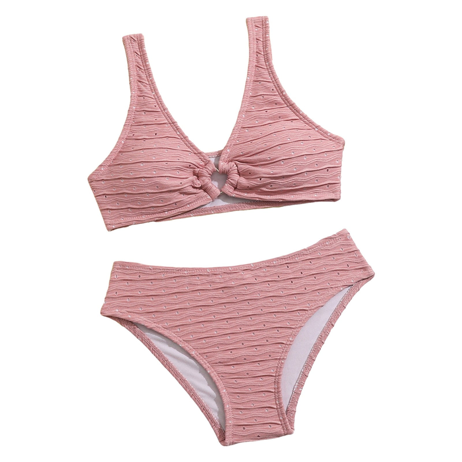 Gibobby Girls Swimsuit 2 Piece V-Neck Cutout Girls' Swimwear Top
