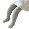 thumbnail image 1 of Gibobby Girls Tights Kids Cable Knit Cotton Footed Seamless Tights Winter Warm Leggings Stockings for School Daily(Light Gray,4-6 Years), 1 of 3