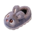 thumbnail image 1 of Gibobby Girls Toddler Slippers Boys House Shoes for Little Kids Cute with Bunny Design Plush Indoor Slippers Non-Slip(Grey,4.5-5 Years), 1 of 4