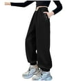 thumbnail image 1 of Gibobby Girls Wide Leg Pants Elastic Waist Flowy Casual Trousers with Pockets for Teens Juniors,Black,10-12 Years, 1 of 9