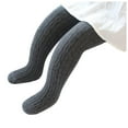 thumbnail image 1 of Gibobby Girls Winter Warm Fleece Lined Tights Thick Dance Tights Winter Knit Warm Newborn Pants Stockings(Dark Gray,3-12 Months), 1 of 3