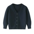 thumbnail image 1 of Gibobby Girls' and Toddler Long Sleeve Button Front Cardigan,Navy,5-6 Years, 1 of 4