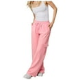 thumbnail image 1 of Gibobby High Waisted Sweatpants Wide Leg Elastic Waist Drawstring with Pockets Sweatpants for Women Fleece Lined High Waist Yoga Pants for Winter(Light Pink,L), 1 of 9