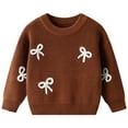 thumbnail image 1 of Gibobby Infant Baby Boy Girl Knit Sweater Rooster Goose Embroidery Crew Neck Long Sleeve Pullover Knit Shirt Winter Clothes,Coffee,6-9 Months, 1 of 9