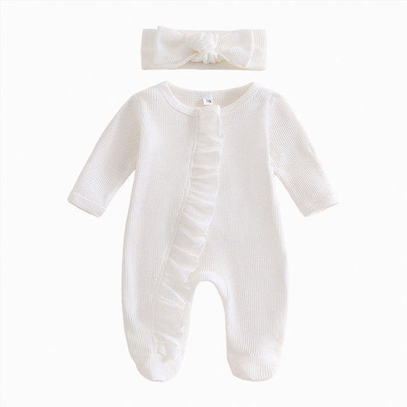 Gibobby Infant Baby Boy Girls Long Sleeve Side-Snap Bodysuit Onesies Unisex 3 6 9 12 18 Months Newborn Romper Sleepers Infant Onesie(6-12 Months,White)