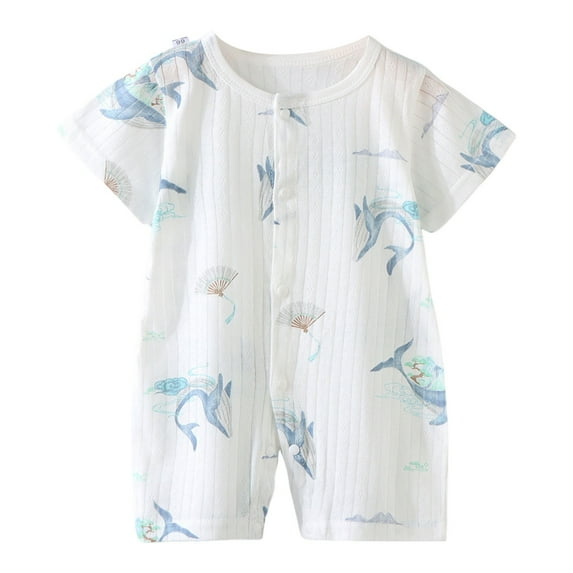Gibobby Infant Baby Boys Summer Wallfe Romper Striped Jumpsuit Toddler Newborn Boy Bodysuit Playsuit(Light Blue,18-24 Months)