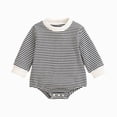 thumbnail image 1 of Gibobby Infant Baby Girl Romper Infant Fall Winter Clothes 3 6 9 12 18 Months Ruffle Sweater Long Sleeve Bodysuit Jumpsuit Infant Onesie(6-12 Months,Dark Blue), 1 of 9