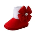 thumbnail image 1 of Gibobby Infant Baby Slippers Girls Boys Booties Warm Baby Socks Shoes Newborn Crib Shoes Baby Footwear Prewalkers(Red,6-9 Months), 1 of 7